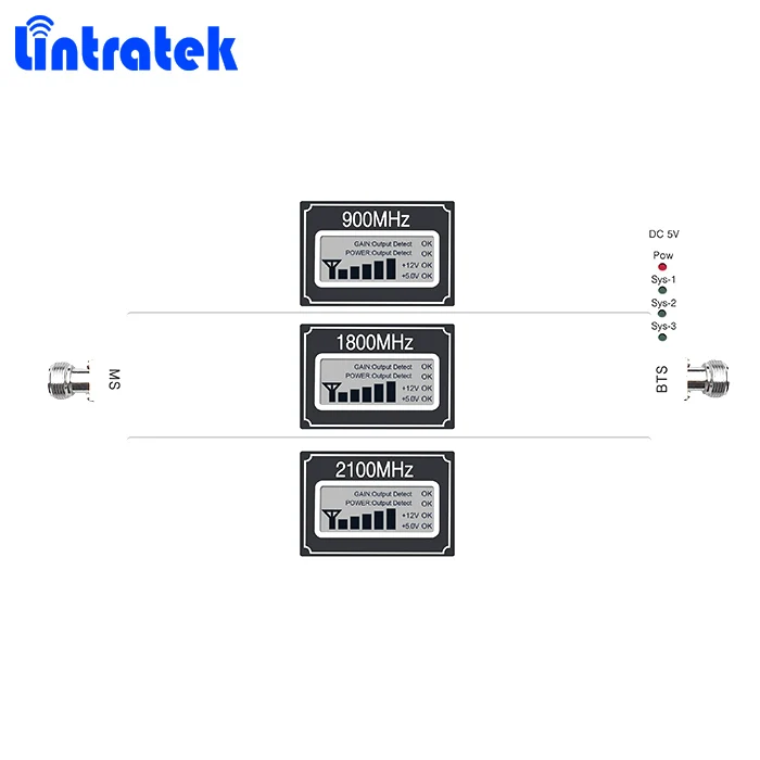 Lintratek Triband 2 г 3 г 4 г Мобильный усилитель сигнала 900 1800 2100 мГц сотовый телефон ретранслятор