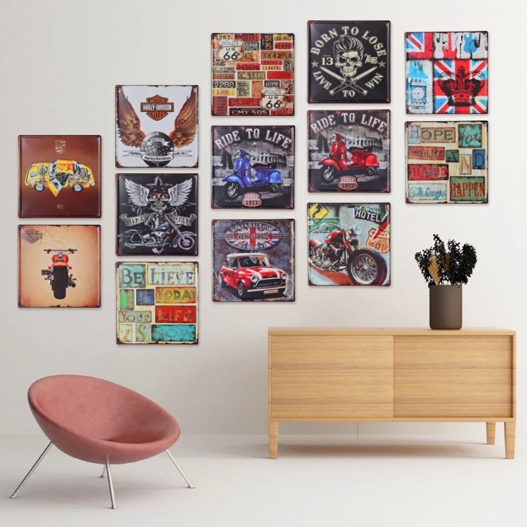 Китай, оптовая продажа, 30x30 см, винтажные жестяные знаки, лидер продаж, Ретро плакат, металлические знаки, Украшение стен для дома