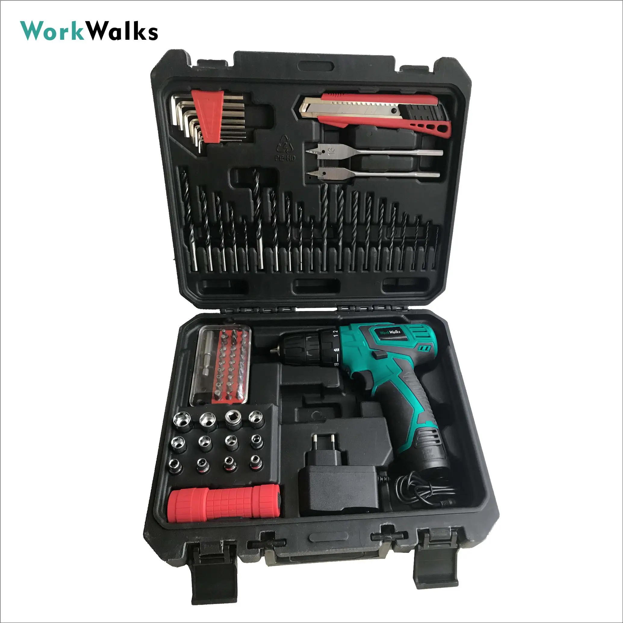 Cheap Price 12V Lithium Battery DC Motor Electric Cordless Drill Driver Set