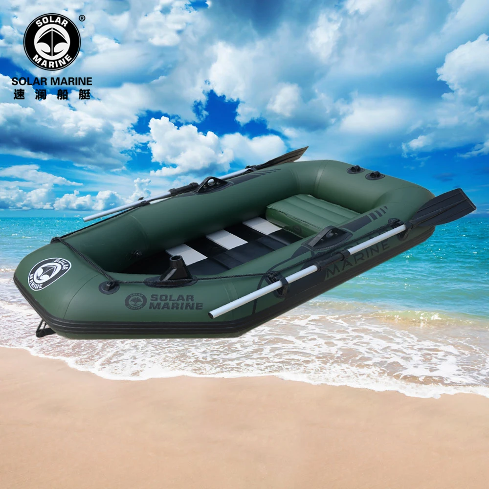 Solar Marine 175 CM 0.7 MM PVC plywood floor Inflatable One Person Fishing Boat with oar accessories