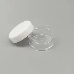 Spot 5g plastic white cap cream jars nail art beads sequins flash powder filling storage container cosmetic sample empty jar