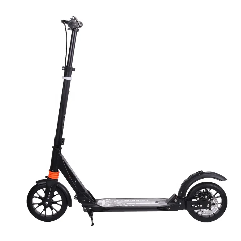 High quality adult Kick Scooter 200mm big PU Wheels double suspension with Disc brake kick scooter