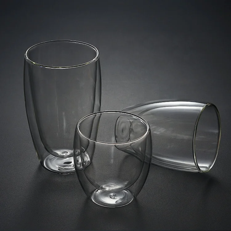 4oz 8 oz Thermal Insulated Drinking Glass Cup Double Wall Beverage Glasses and Tumblers