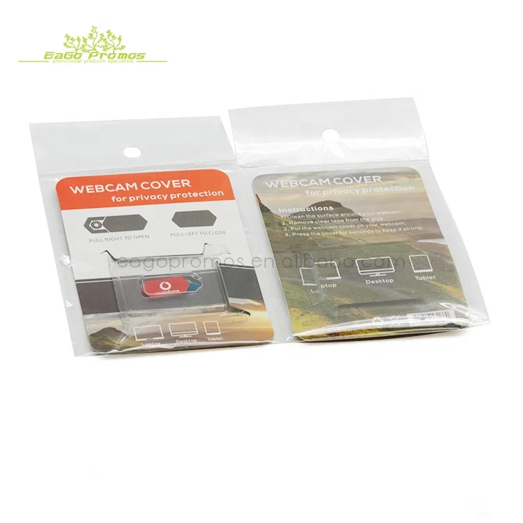 Ultra thin custom logo printed magnetic slider laptop webcam cover for tablet smartphone