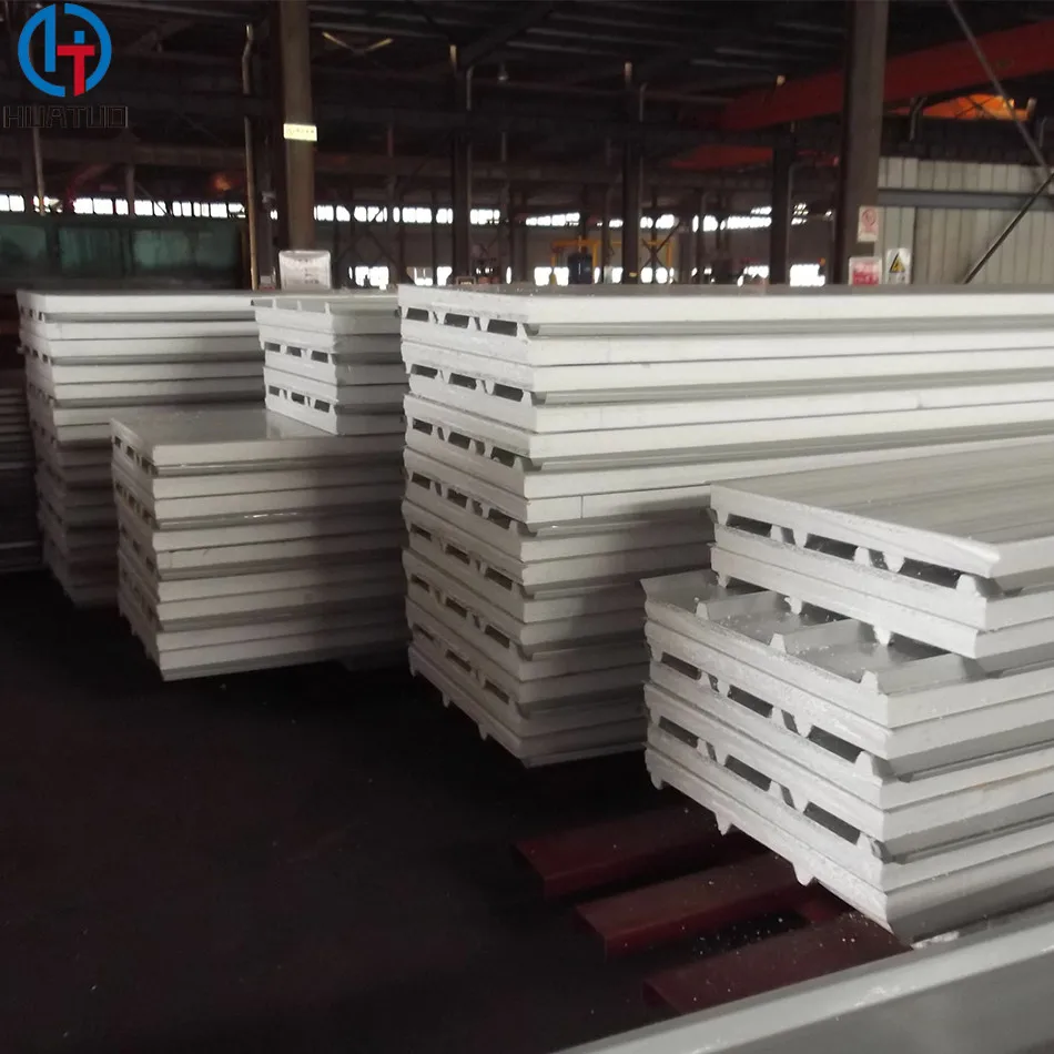 Insulated PU sandwich panel polyurethane for cold room or refrigerated warehouse wall panel