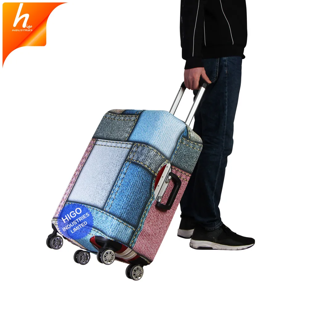 Travel Accessories White Polyester Stretchy Luggage Cover Blank