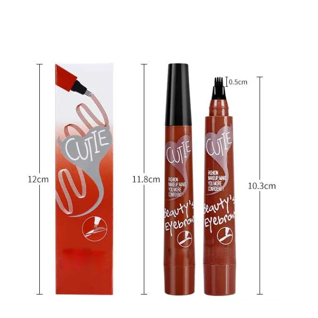 New Product Wholesales Korean cosmetics beginner 4 tip fork eyebrow pencil eyebrow liquid long lasting waterproof nonmarking