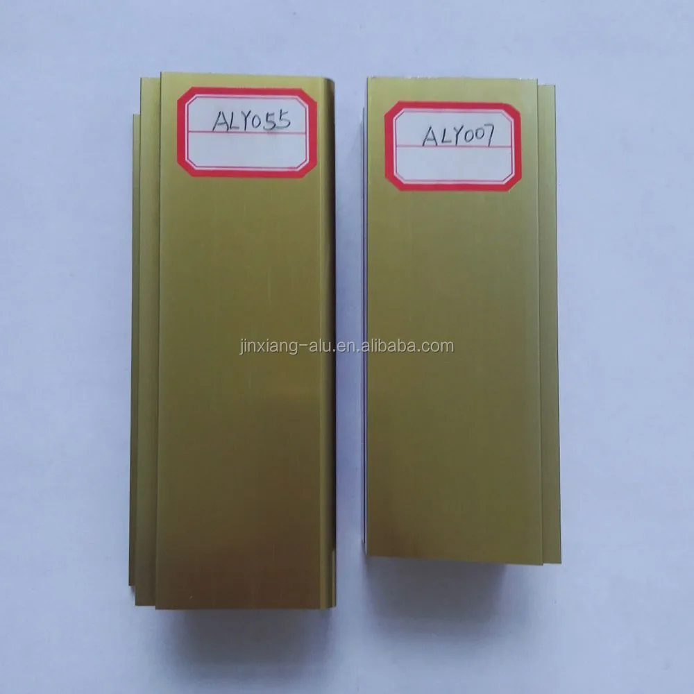 
6063 Extrusion Aluminum Alloy profile Mechanical polishing golden for make sliding windows section 