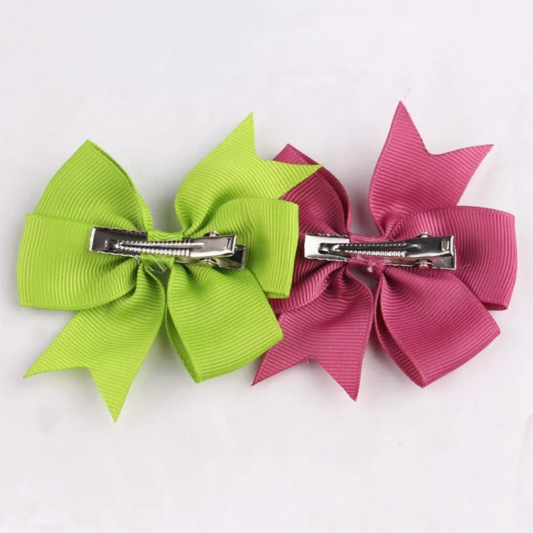
Factory price Ribbed fishtail spring women s hair accessories 40 colors bow hair pin kids 