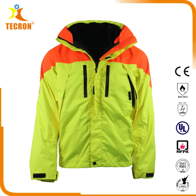 OEM Detachable Zip-in Zip-out Hi-visibility Flame Resistant Antistatic Water Proof Detachable FR Fleece Jacket