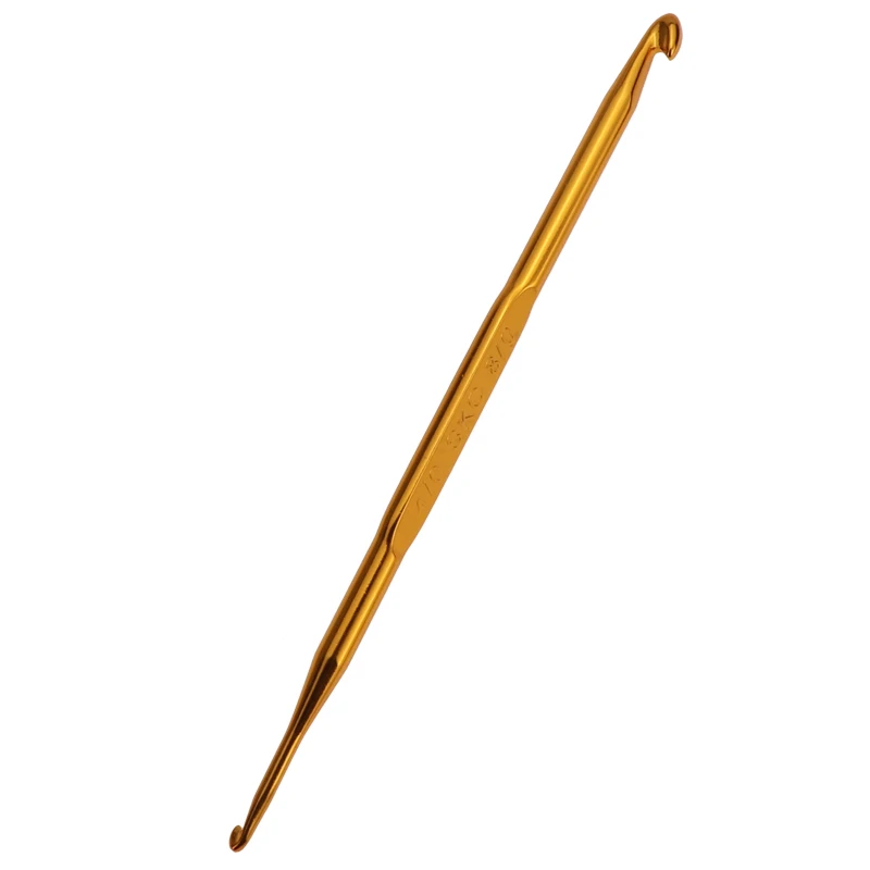 knitting needle gold double head aluminum crochet hook