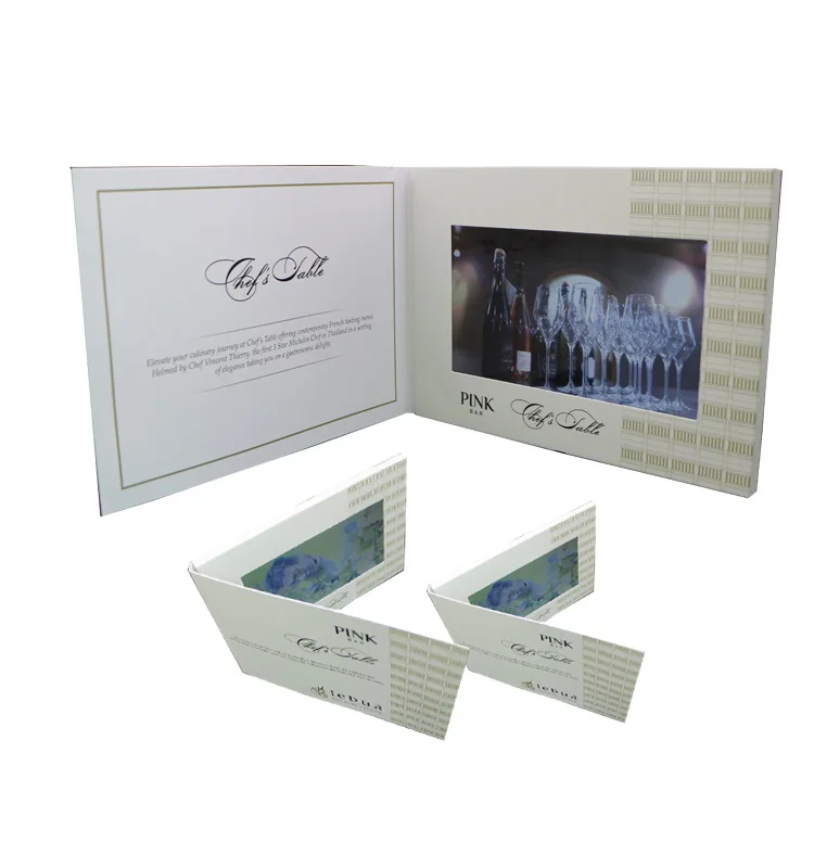 Chinese Homemade Customized Hardcover 7 Inch Digital Lcd Video Brochure For Advertising & Wedding