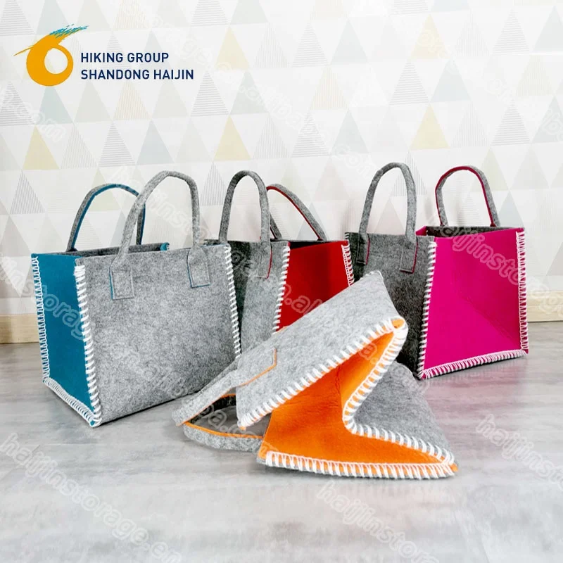 Felt Cloth Storage Basket For toys or clothes foldable Storage Felt hamper