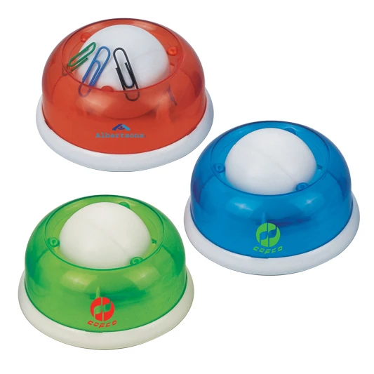 
Portable Desktop table Solid white base circle Plastic transparent magnet rolling ball document file office paper clip organizer 