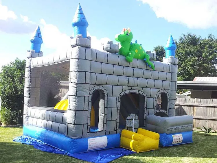 inflatable dragon bouncy jumping castle with side slide combo prices