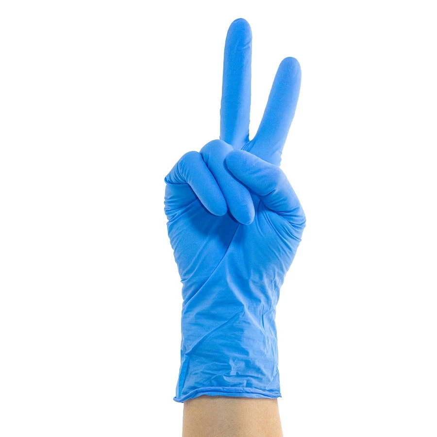 Wholesale Powder Free Durable Non-porous Disposable Household Cleaning Gloves Blue Nitrile Gloves