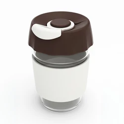 Popular Coffee Cup Products Reusable Glass Travel Mug Leakproof Silicone Sleeve Borosiligate Glass Coffee Cup
