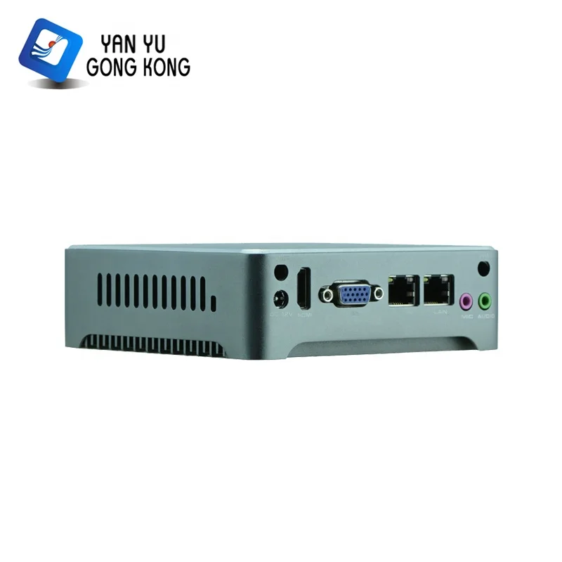 Yanyu nano J1900 quad core double network port fanless low power mini desktop computer