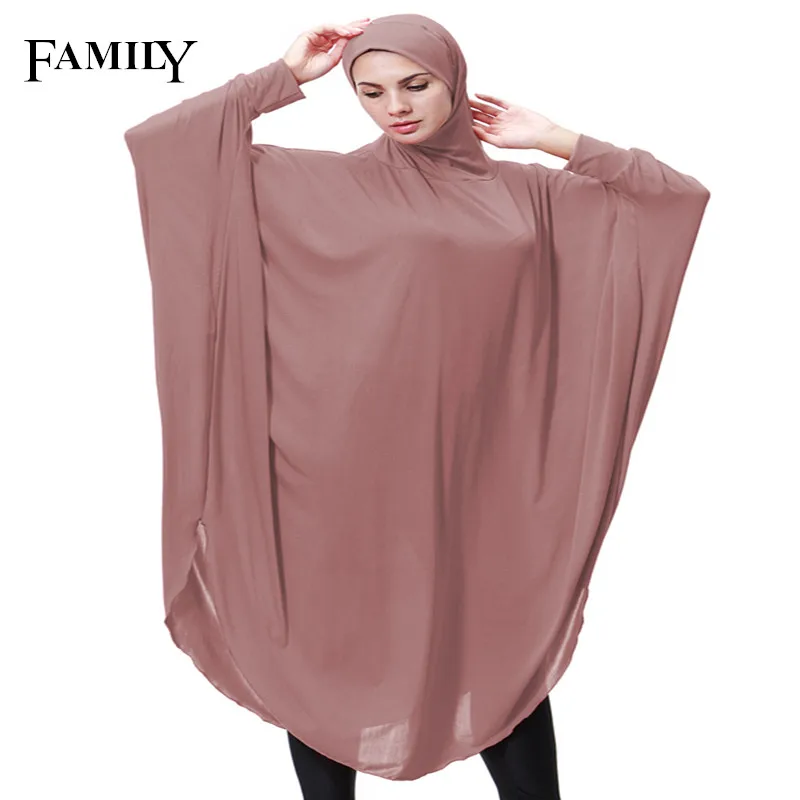 Wholesale Latest Design Muslim Dress Beautifully long solid color Abayas jilbab one piece hijab scarf shawl
