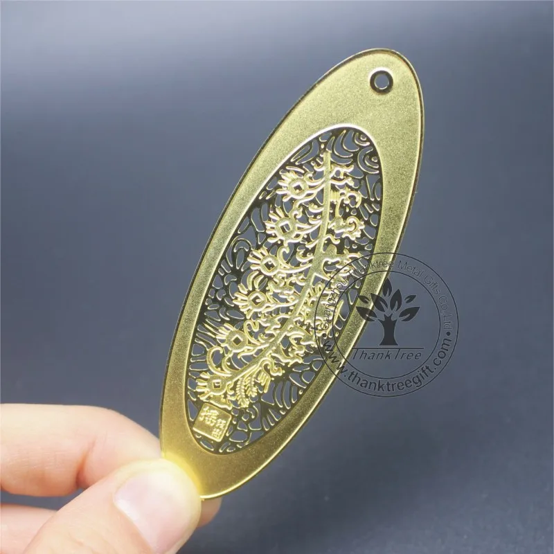 metal souvenir gift personalized laser cutting metal leaf fancy gift bookmark