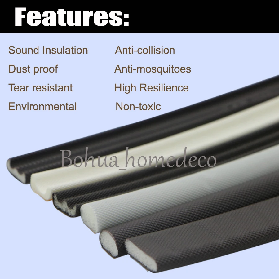 V 03 Self Adhesive PU Foam Tape Cladding C Type Flexible Door Window Seal Sealing Strip Anti Collision Dust proof Weatherstrip