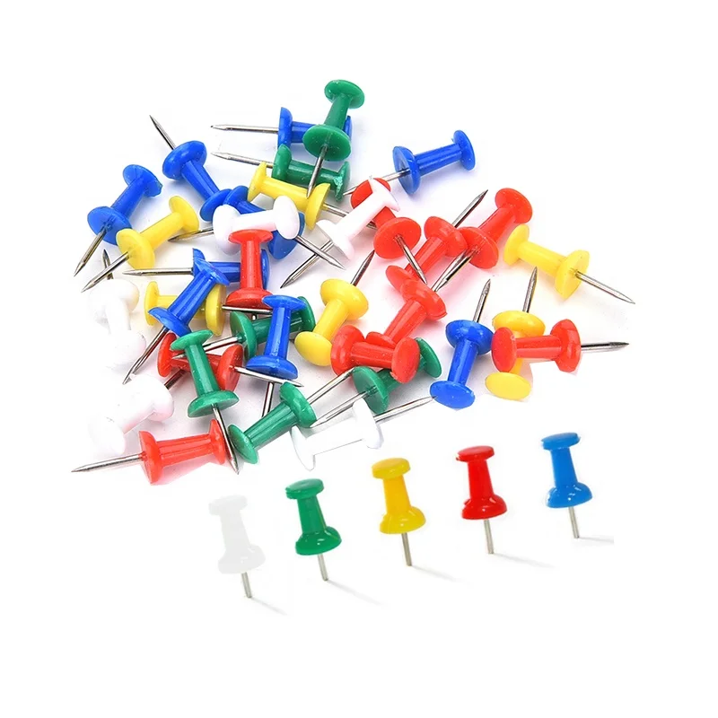 Wholesale 40pcs/box Plastic Cork Board Pins  For Map Colorful Plastic Push Pins
