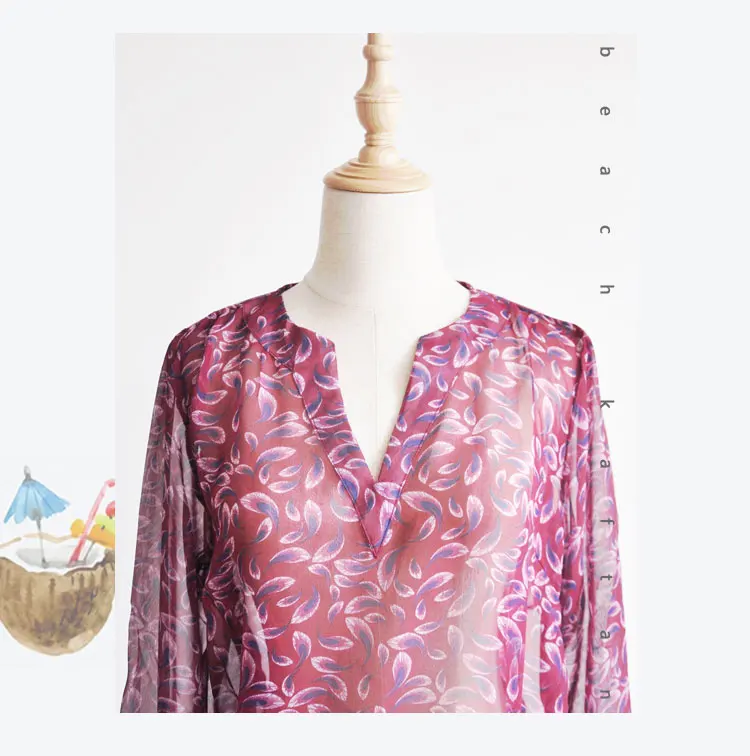 Женская обувь; Сезон весна; Цветочный узор; Принт 3/4 рукавом и асимметричным подолом Асимметричный Туника свободные длинные блузы, топы