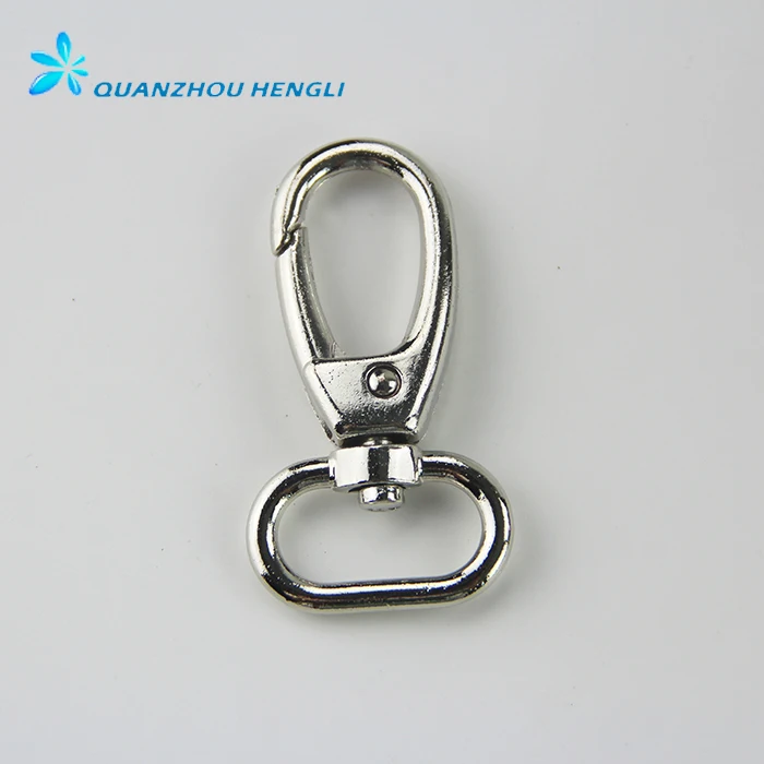 Square swivel eye snap hook with loop for purse