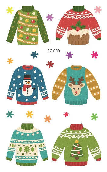 EC 831-860 temporary tattoo sticker for children kids cartoon unicorn christmas gift for boys and girls sticker tattoo