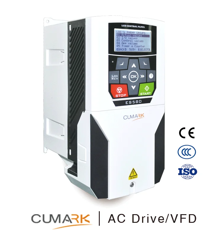 
Cumark ES580 high reliability general purpose variable frequency drive with STO terminal application macro 