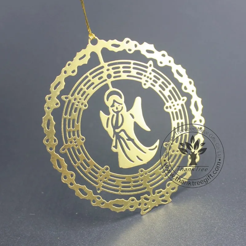 unique flat etched ornament with angel silhouette for Christmas tree ornament