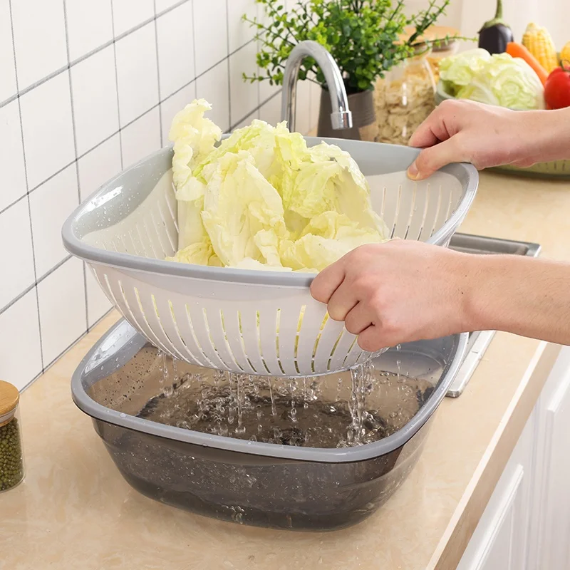 Plastic Kitchen Vegetable  Fruit Wash Basin