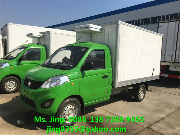 
New model Foton gasoline 1.5 ton mini refrigerator van car hot sale in Cambodia 
