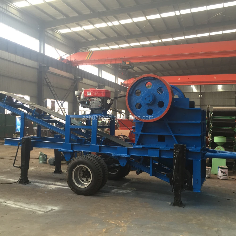 Каменная мобильная дробилка, передвижная щековая дробилка, щековая дробилка колесного типа