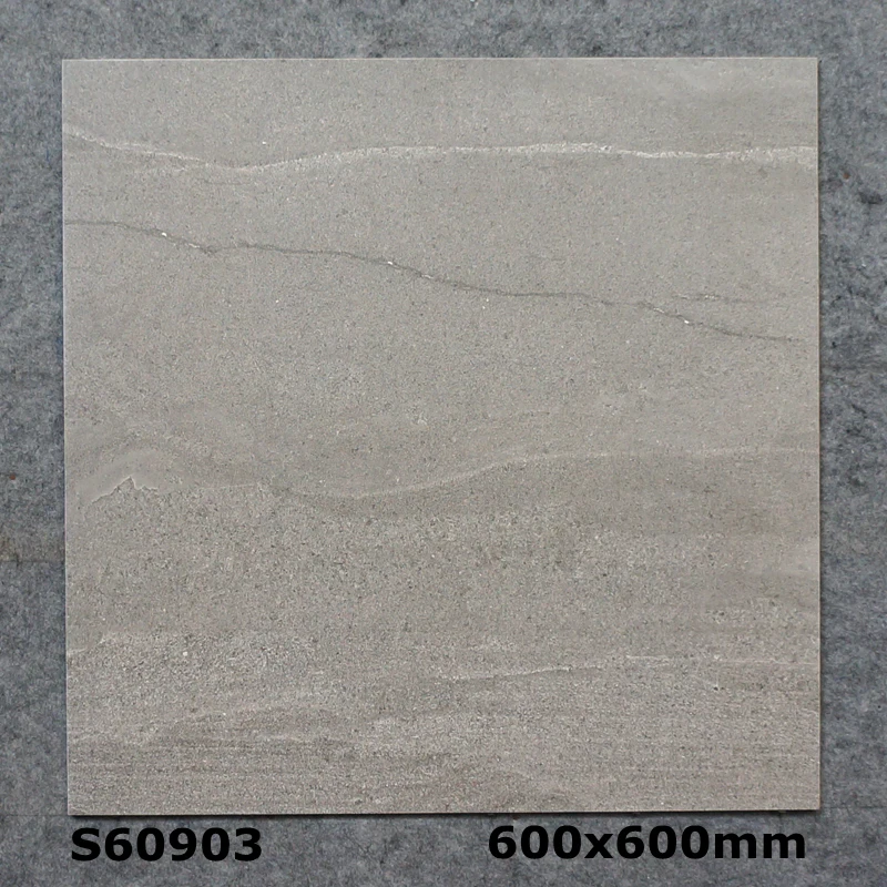 Antique Dark Gray Glazed Cement Look Porcelain Rustic 600x600 Ceramic Floor And Wall Tiles