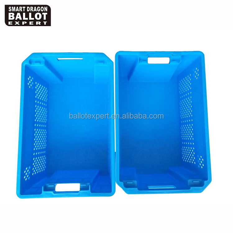 Сетчатые большие складные экологически чистые пластиковые ящики портативные штабелируемые