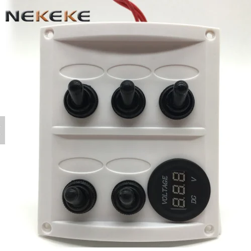 Горячие продажи светодиодный цифровой вольтметр Водонепроницаемый 12 В тумблер панель