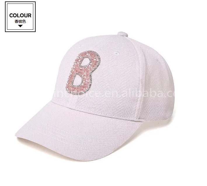 Custom Rhinestone Decorated 6 Panel Sports Hat Baseball Cap