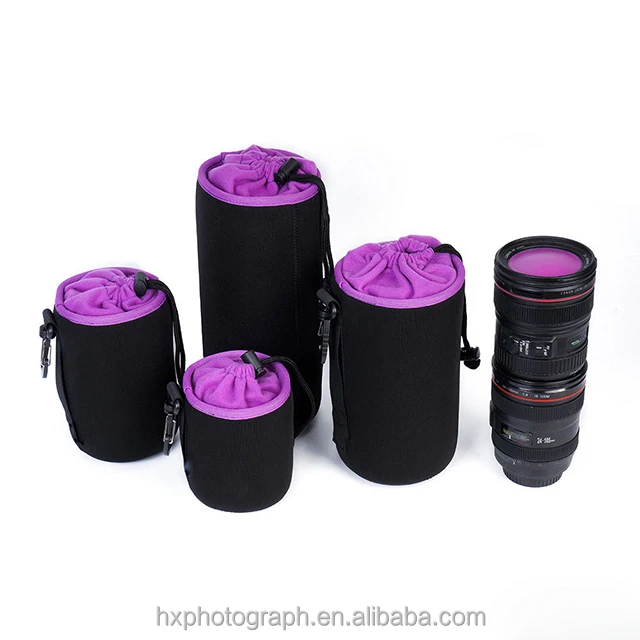 Wholesale Waterproof Drawstring Printed Logo Waterproof Neoprene DSLR Camera Lens Pouch