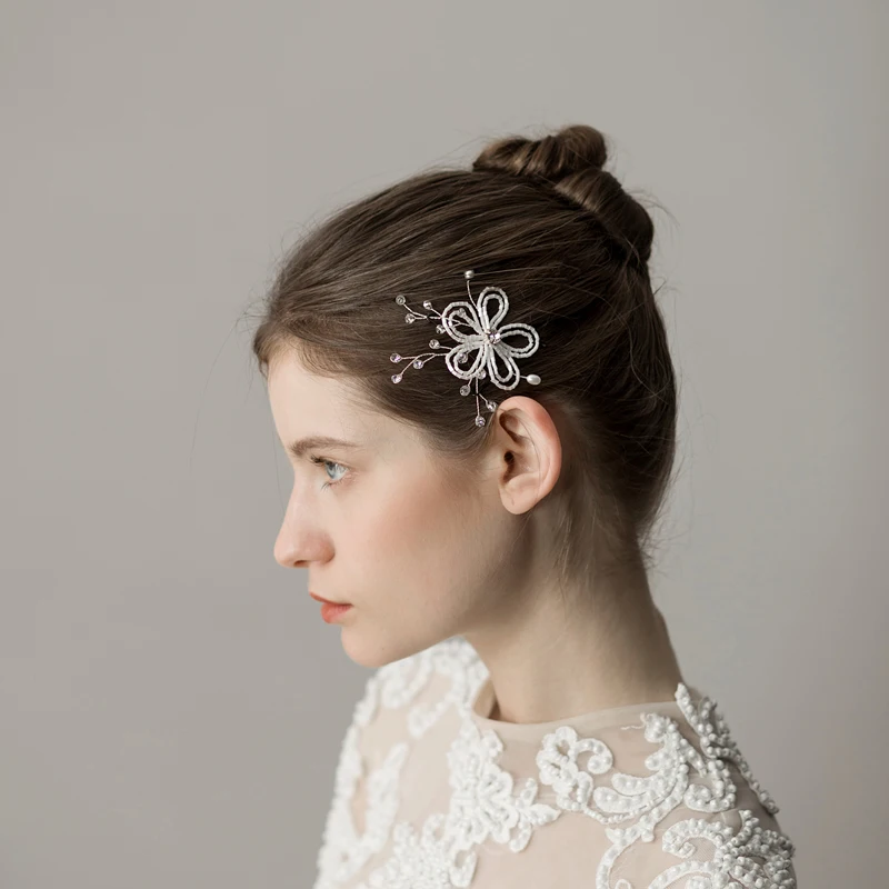 O377 Vintage Handmade Wedding Bridal Hairwear Pearls Crystal Ceramics Beads Bridesmaid Hair Comb Women Birthday Gift Accessories