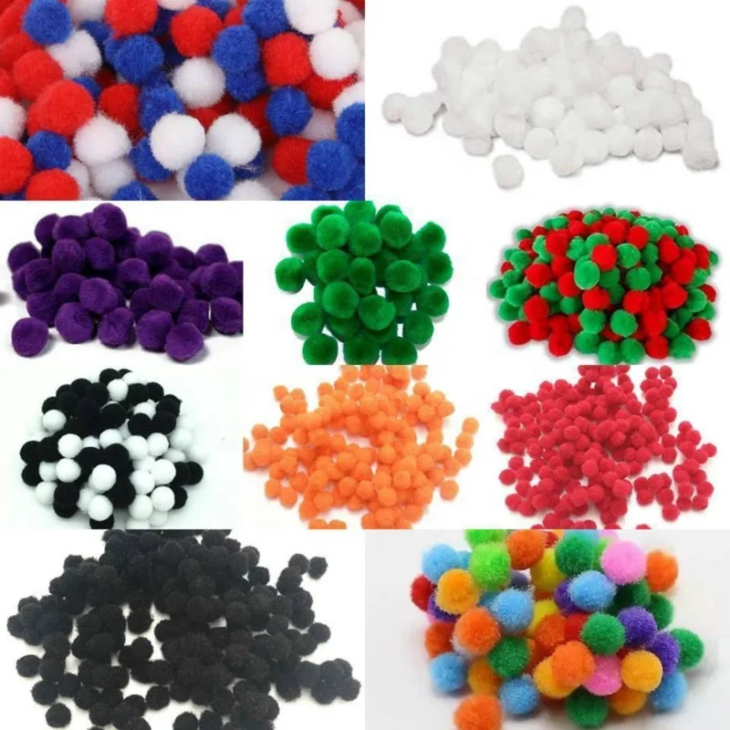 10mm-50mm Color Multicolor Pompoms pom pom Kindergarten DIY Art Craft Materials for Creative Kids Early Educational