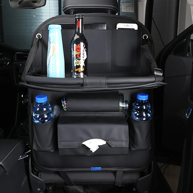 
Hot Sale Car Back Seat Organizer Leather Material Trial Pocket 