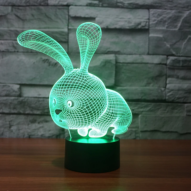 2017 Lamparas 3D LED Night Light Mood Lamp for Holiday Lamp 3D Bulbing Light USB Wood Color Changing FS-3323