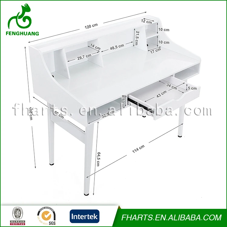 Modern Large White Wooden Dressing Table With Mirror and Chair