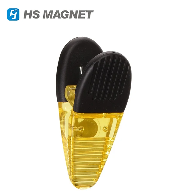 HS Magnetics 8 Assorted Transparent Color Magnetic Bag Clips Plastic Clip