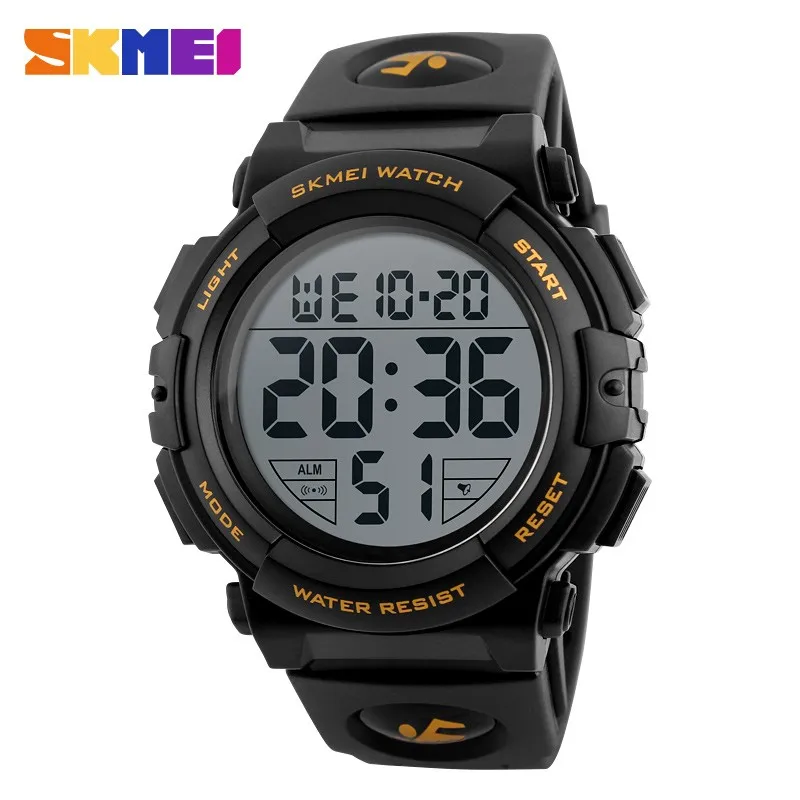 Skmei Brand Luxury 1258 Luminous Digital Clock Alarm Men Fashion Outdoor 50m Waterproof Sports Silicone Led Watch