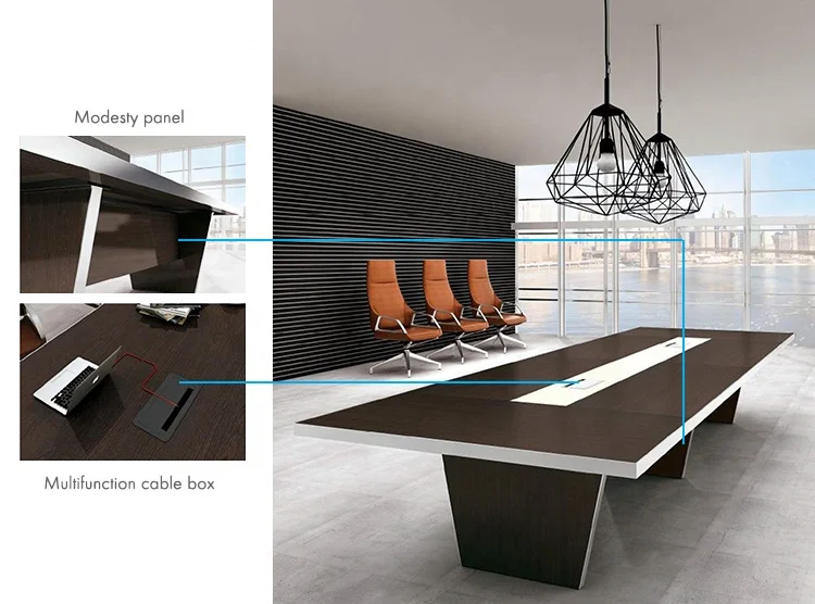 China Factory Manufacture 10 Person Seater Modern Office Conference Table Meeting Conference Room Table Furniture
