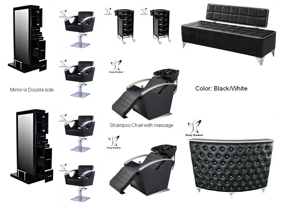 Modern salon furniture package barber shop mirror station shampoo chair metal hair salon chairs