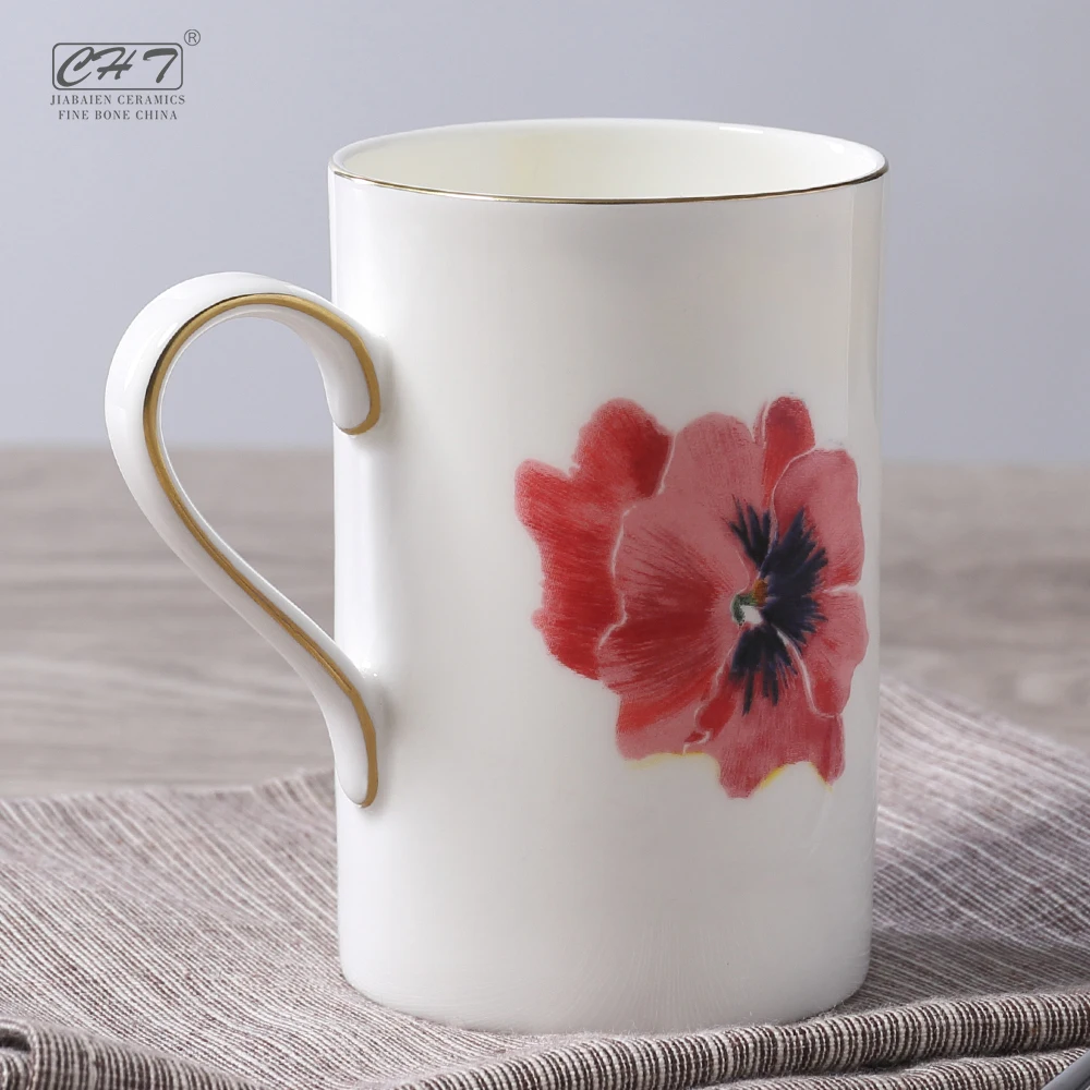 fine bone china gold black funny designs mugs restaurant plain with gift box custom logo sublimation creative for cappuccino