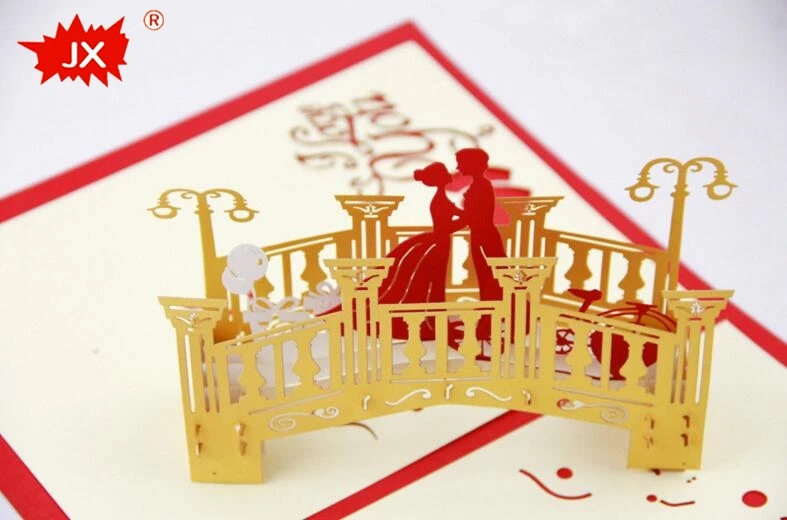 3D musical wedding card with best wishes and full love